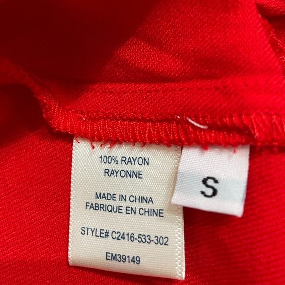 Anthropologie Cloth & Stone NWOT Open Back Red Blouse Top Tie-Back Raffle Size S - Picture 6 of 8